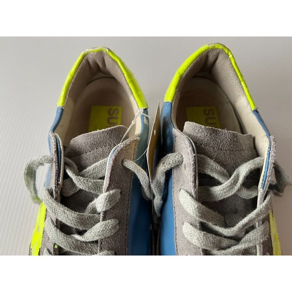 Golden Goose "Superstar" Blue, Gray & Yellow Sneakers, Size 6 (US) 36 (IT) - Picture 5 of 11